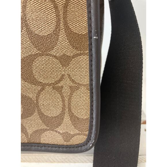 COACH F71102 BUSINESS HERITAGE STRIPE MAP PVC LEATHER BAG (ASIS) - Picture 2 of 16